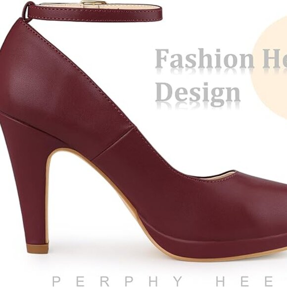 Perphy Mary Jane Platform Ankle Strap Stiletto Heel Pumps for Women - Picture 7 of 7